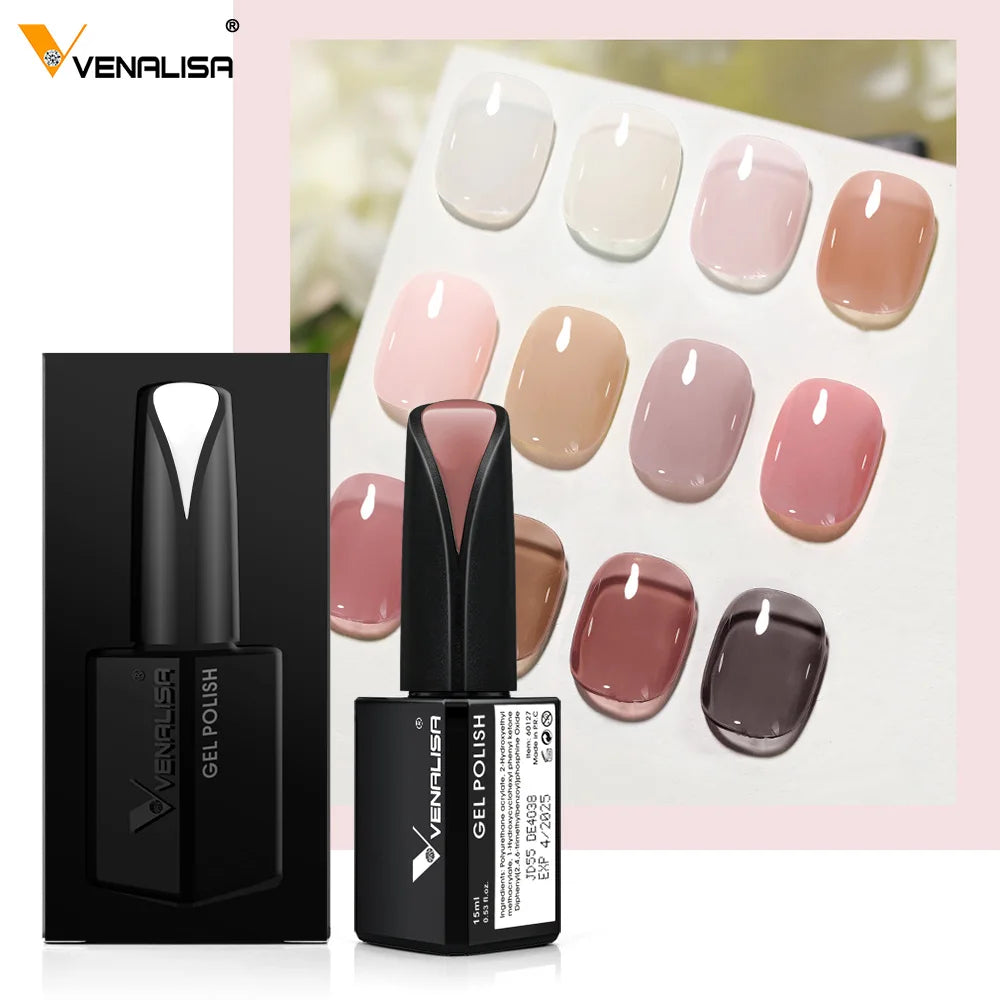 15ml VENALISA Gel Nail Polish Highly Pigmented Full Coverage Nail Gel Lacquer Semi Permanent Beauty Matt Top Coat Gel Varnish.