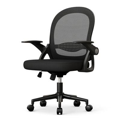 Office Chair Ergonomic Desk Chair Gaming Chairs Mid-Back Mesh Chair Flip-up Armrests Lumbar Support for Home Office