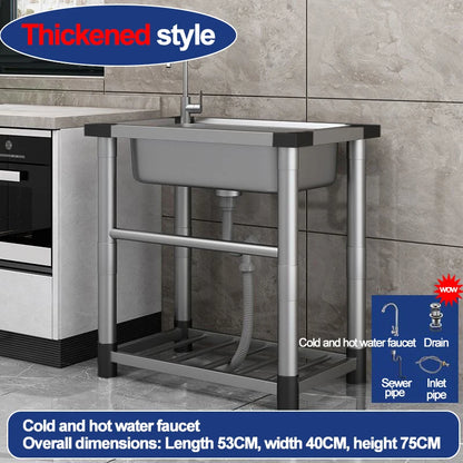 304 stainless steel sink, single-sink sink, household vegetable-washing sink, under-sink sink, large single sink, kitchen water