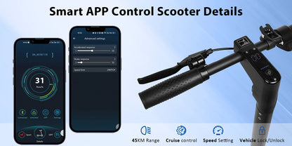 2025 Upgrate AOVOPRO Smart APP Electric Scooter 350W/500W Powerful Motor 36V/42V 25-45KM  Range Adults EScooter with Dual Brake