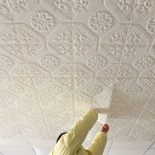 35*35cm Ceiling Roof Decoration Wallpaper Self-adhesive Bedroom 3D Waterproof Background Wall Wallpaper