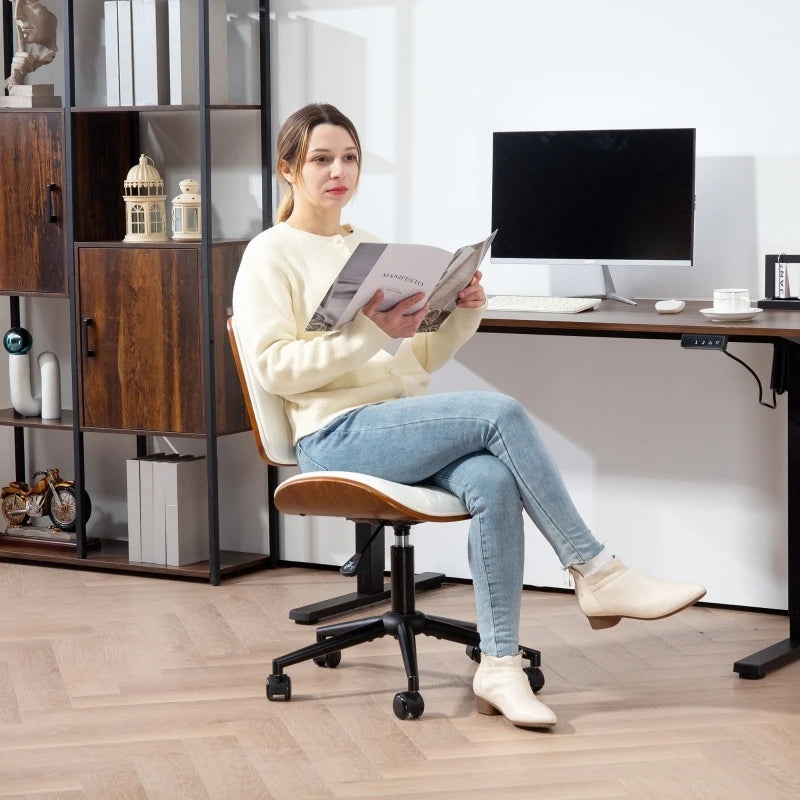 Rosahqnda Home-Office-Stuhl, ergonomischer Computer-Schreibtischstuhl mit verstellbarer Höhe, drehbarer Lounge-Arbeitsstuhl