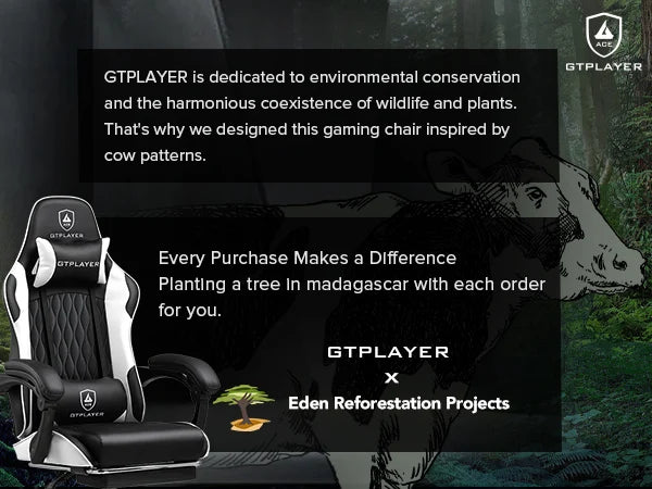 GTPLAYER Gaming Stuhl, Gamer Stuhl, Ergonomischer Bürostuhl mit Fußstütze Verstellbare Lenden und Kopfkissen, Gaming Chair