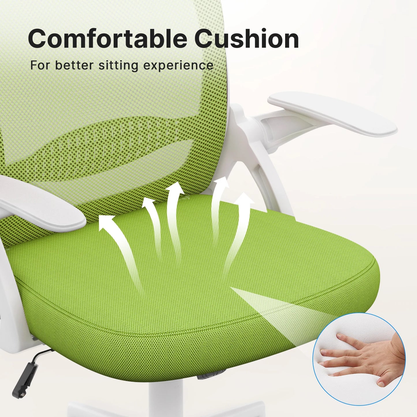 Office Chair Ergonomic Desk Chair Gaming Chairs Mid-Back Mesh Chair Flip-up Armrests Lumbar Support for Home Office