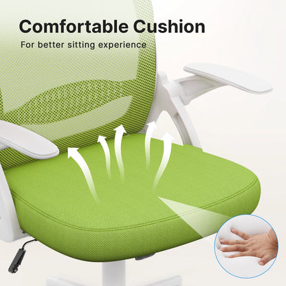 Office Chair Ergonomic Desk Chair Gaming Chairs Mid-Back Mesh Chair Flip-up Armrests Lumbar Support for Home Office