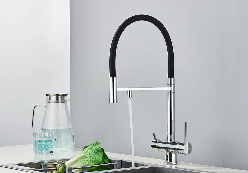 Black Grey Filtered Kitchen Faucet Water Filter Kitchen Faucets Filter Faucet Mixer Water Purification Water Drinking Water Taps