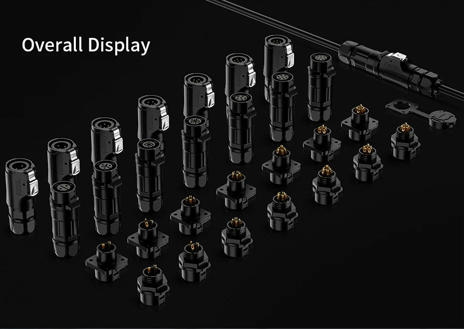 CNLINKO LP12 2~8 Pin Circular Connector with 1 Meter Cable Assemblies IP68 Waterproof Outdoor Industrial Electrical Connector.