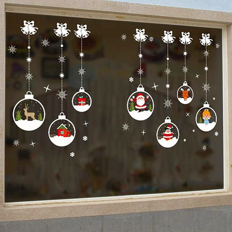 2025 Merry Christmas Wall Sticker Window Glass Merry Christmas Decor for Home Living Room Wall Decor 2026 Happy New Year Sticker.