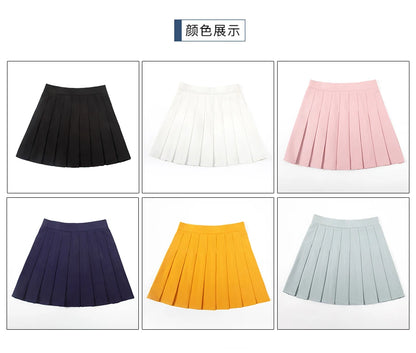 Harajuku Skirt No Panties Pleated Elastic High Waist Cosplay Sexy Goth Kawaii Punk Y2k Clothes Faldas Largas Korean Style.