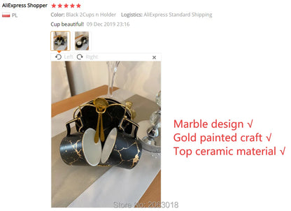 Marble Ceramic Coffee Cup Saucer Spoon Set 200ml Nordic Tea Cup Matt Porcelain Tea Set Advanced Teacup Cafe Espresso Cup