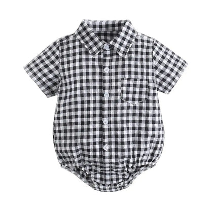 Sanlutoz Baumwolle Baby Jungen Bodys Mode Neugeborenen Kleidung für Baby Jungen Kurzarm Sommer Baby Kleidung Plaid