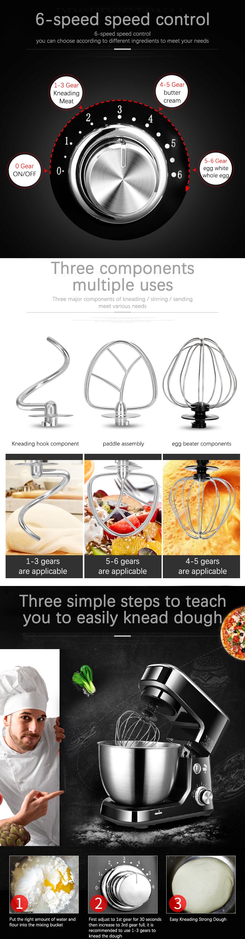 AC220-240V 50-60HZ 600W POWER 4L bowl Powerful home use mini food mixer hand mixer stand mixer Polupar Dough Cream Mixer muliuse.
