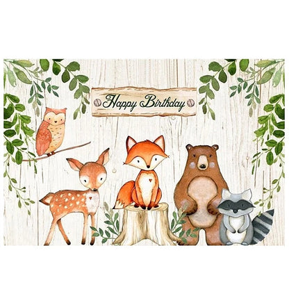 Dschungel Thema Partei Dekor Versorgung Einweg Geschirr Set Wald Tier Fuchs Hedgehog Ballon Baby Dusche Kid Geburtstag Kuchen Topper.