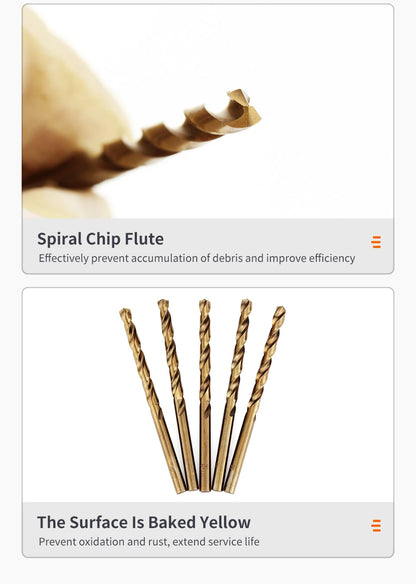 Kobalt High Speed Steel Spiralbohrer M35 Edelstahl Werkzeugset Bohrer Zubehör zum Bohren von Metall und Edelstahl