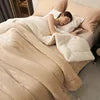 Wholesale 2 Ply Custom logo Throw Blankets Warm Thick Double Layer Flannel Sherpa Fleece Blanket for Winter.