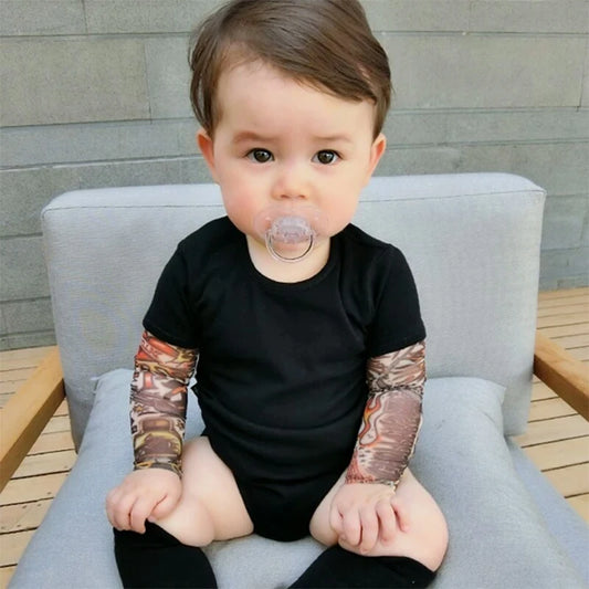 Baby Body Jungen Mädchen Tattoo Gedruckt Patchwork Overall Neugeborenen Kostüm Casual Outfits Kleinkind Kleinkind Kinder Kleidung Bodys.