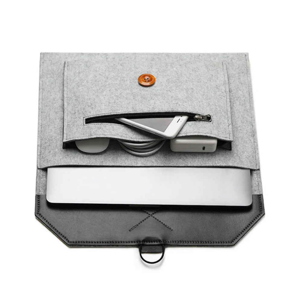 11.6/13/14/15"Laptop Sleeve Felt Ultralight Notebook Tablet Pad Case Multi-pocket Pouch Bag Briefcases for Apple Macbook/ Asus.