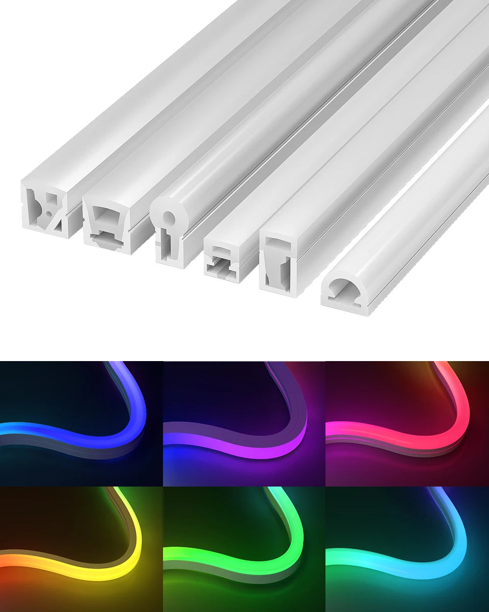 WS2812B WS2811 Neon Sign Tube SK6812 RGBW LED Strip Light Silica Gel 1m 2m 3m 4m 5m Flexible Neon Soft Lights Tube for Outdoors.