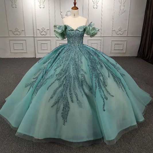 Jancember DY9986 Off Shoulder Sweetheart Ball Gown Women Evening Dresses Elegant.