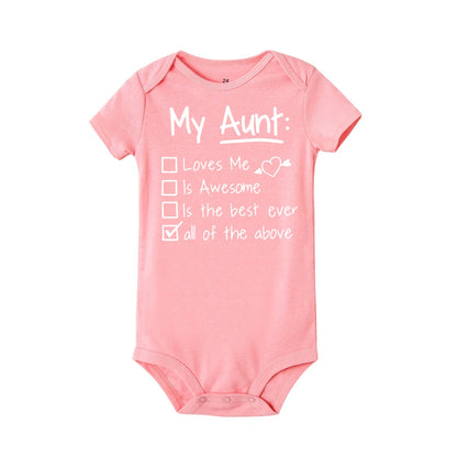 Meine Tante liebt mich und toller Sommer-Body für Kleinkinder, Hipster-Overall, trendiger Body für Neugeborene.