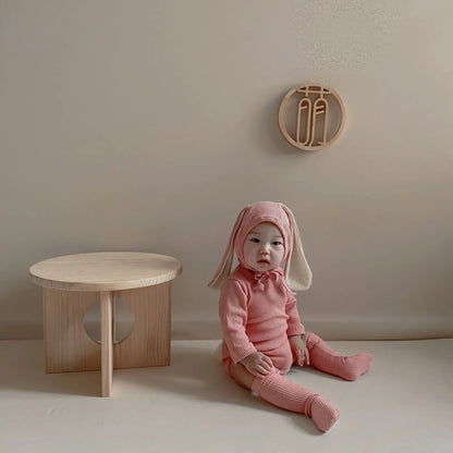 4PCS Sommer Infant Neugeborenes Baby Jungen Mädchen Bodys Niedlichen Hasen Ohr Bodys Hut und Schwänze Baby Kleidung Overall Outfits