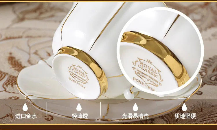 Bone China Coffee Set Europe Porcelain Tea Set Simple Ceramic Pot Creamer Sugar Bowl Teatime Teapot Coffee Cup Mug Coffeeware.