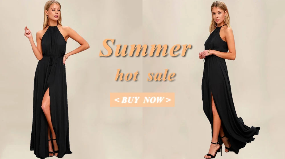 2025 sommer Maxi Lange Party Kleid Frauen Neckholder Vintage Ärmellose Hohe Split Boho Kleid 2XL Größe Sexy Strand Kleid Vestido.