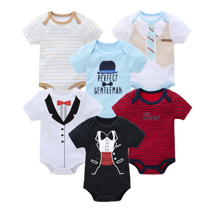 Kavkas 3-6 Teile/los Baby Jungen Body Kurzarm Baumwolle Neugeborene Kleidung Cartoon Print Sommer Kleinkind Overalls