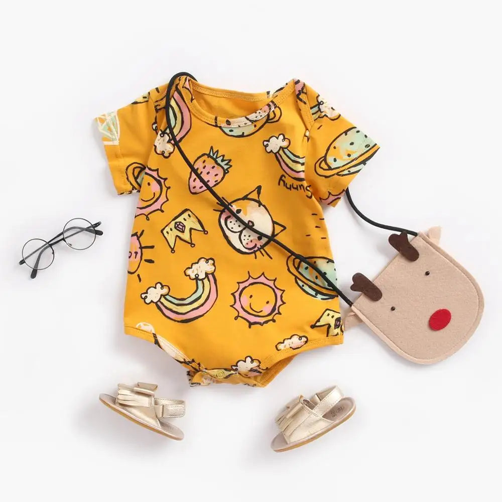 Sanlutoz Kurzarm Baby Jungen Mädchen Sommer Bodys Baumwolle Kleinkinder Kleidung Onesies Niedlichen Cartoon Druck.