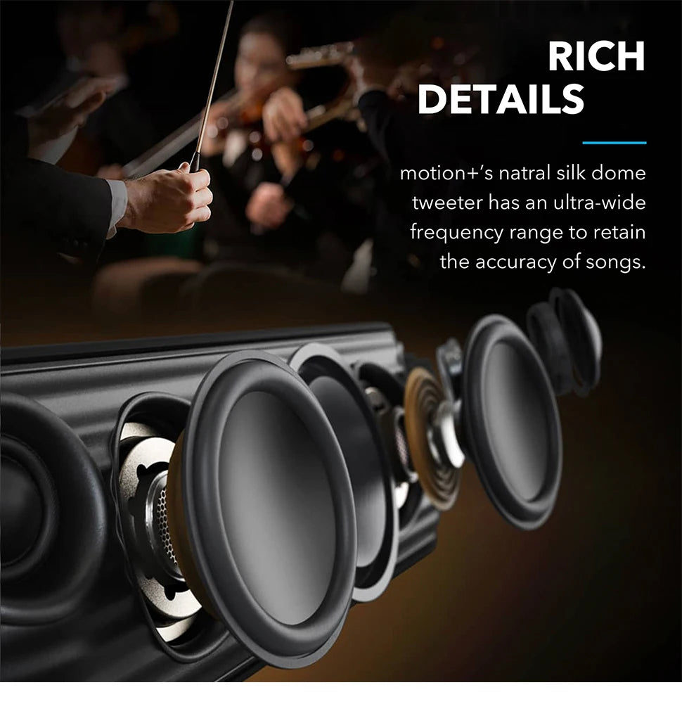 (EU stock) Soundcore Motion + Bluetooth loudspeaker, Hi-Res 30W Audio, BassUp Technology, Wireless Hi-Fi loudspeaker with App.