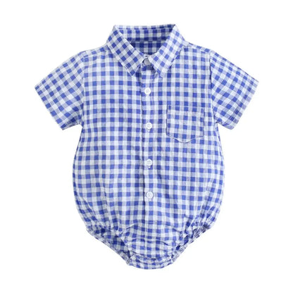 Sanlutoz Sommer Baby Jungen Bodys Baumwolle Baby Kleidung Plaid Mode Kurzarm Kleinkinder Kleidung Casual
