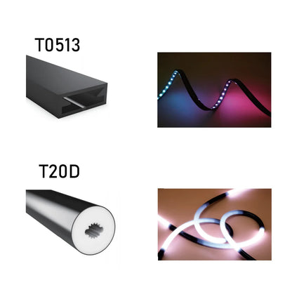 LED Neon Light Rope Tube Black Silica Gel Soft Lamp Tube WS2811 WS2812B SK6812RGBW Flexible Led Strip 5050 IP67 Waterproof 1-5M.