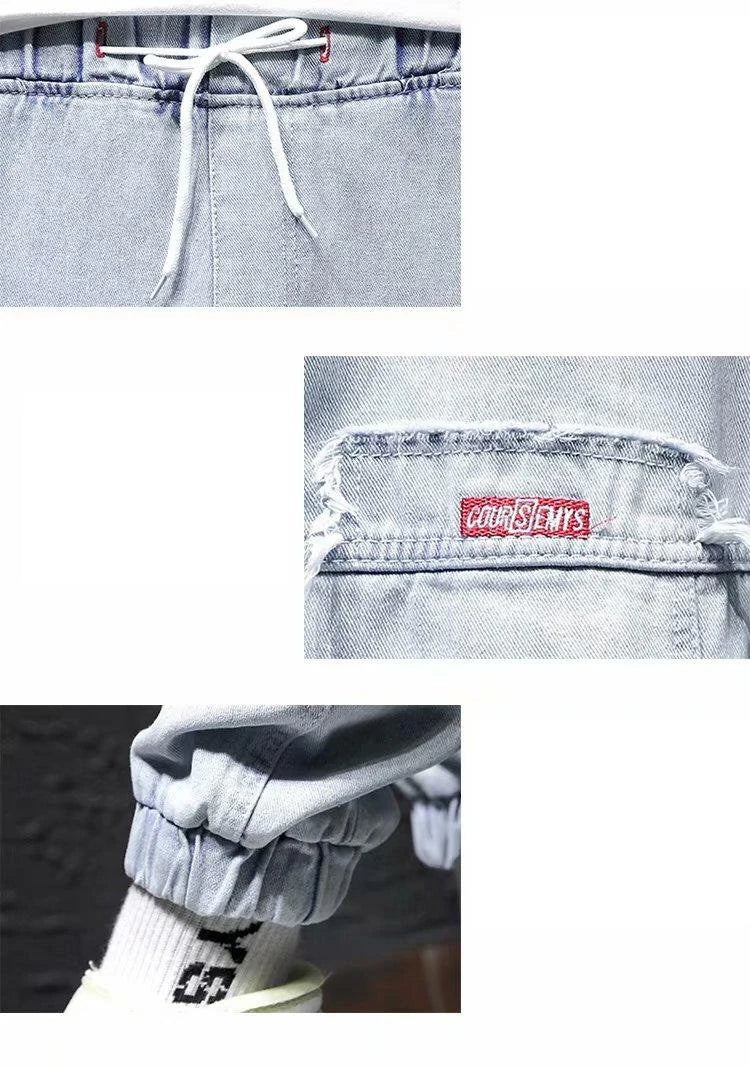 2025 New Streetwear Hip Hop Cargo Pants Men's Jeans Elastic Harun Joggers In Autumn and Spring Men ClothIng