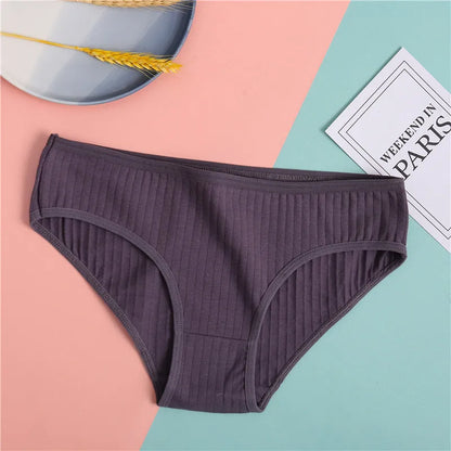 FINETOO 3PCS/Set Women's Underwear Cotton Panty Sexy Panties Female Underpants Solid Color Panty Intimates Women Lingerie M-2XL