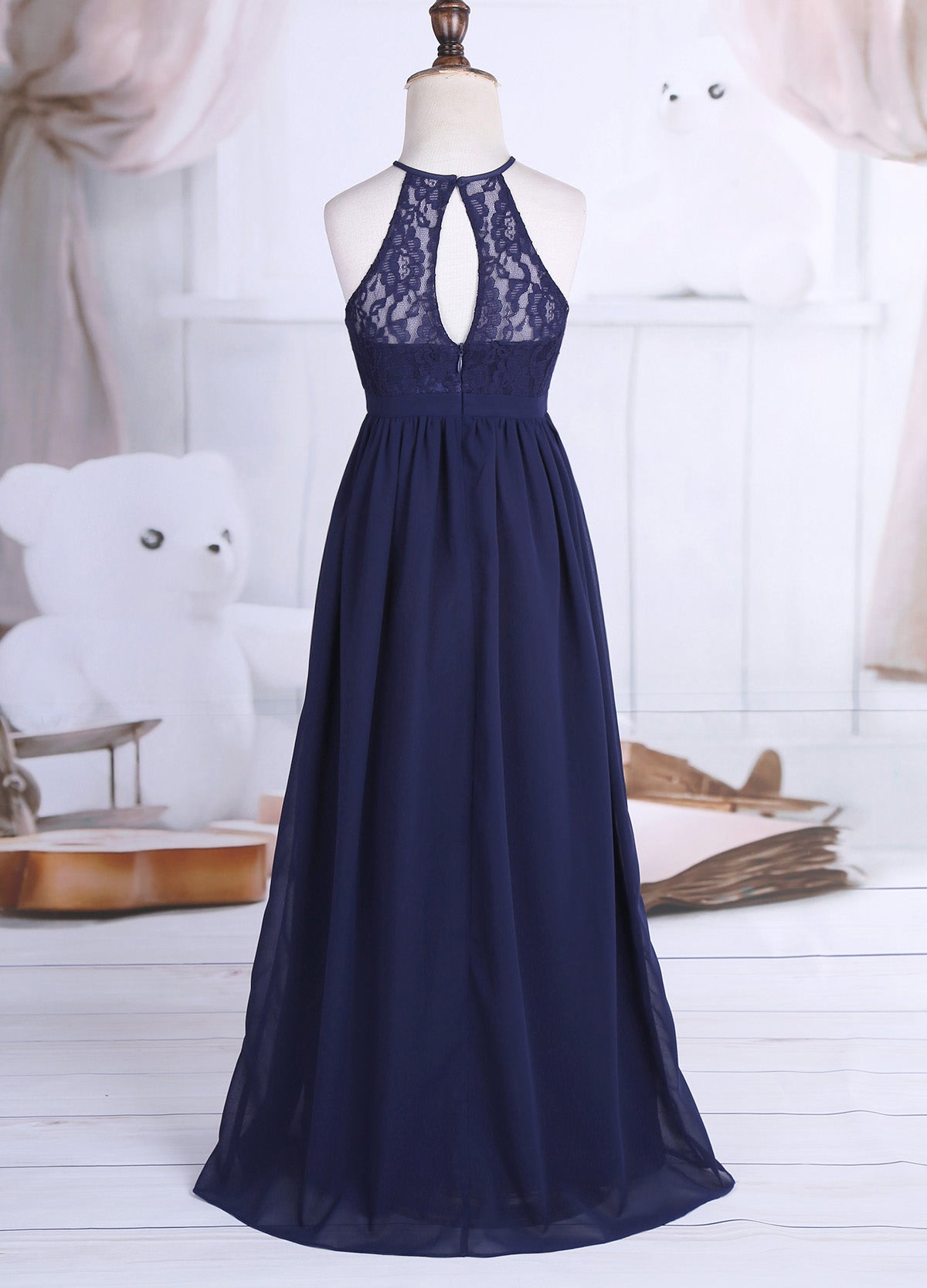 Sommer Mode Blume Mädchen Kleid Hochzeit Geburtstag Party Kinder Lange Kleid Vestido Elegante Halter Neck Floral Spitze Prinzessin Kleid.