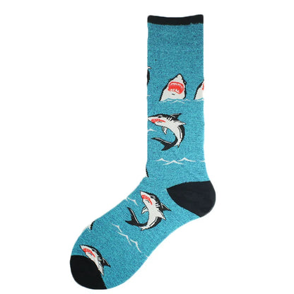 Cotton Happy Funny Socks Men Alien Planet Shark Crazy Design Sokken Unisex Novelty Dinosaur Crew Skateboard Calcetines Hombre.