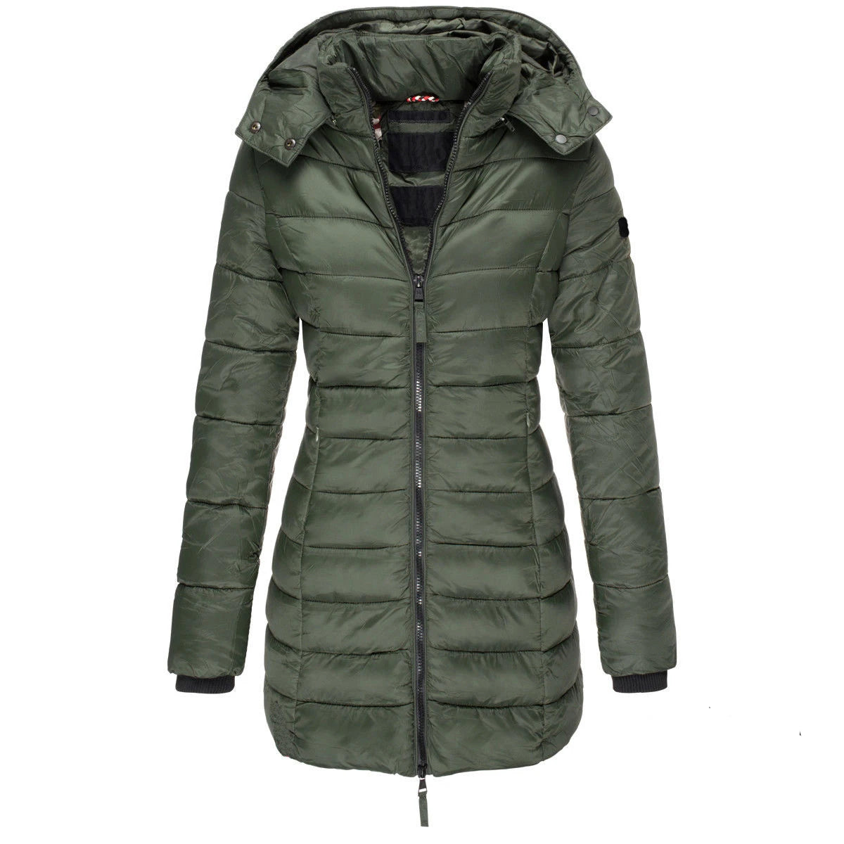 Winter Jacken für Frauen Zipper Mit Kapuze Baumwolle Gepolsterte Jacken Langarm Warme Mantel Schlank Parka Weibliche Tragbare Outwear.