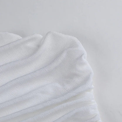 White Tank Top For Women Ruched One Shoulder Crop Top Female Elegant Summer Tops Holiday Beach Cami Top Y2K 2000s