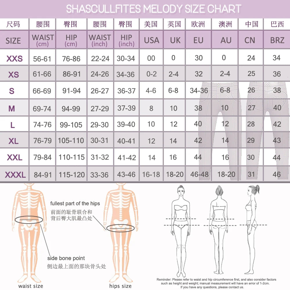 Shascullfites Melody High Rise Women's Jeans Black Pants Sports Female Gym Leggings for Women Tights Push-Up For Yoga.