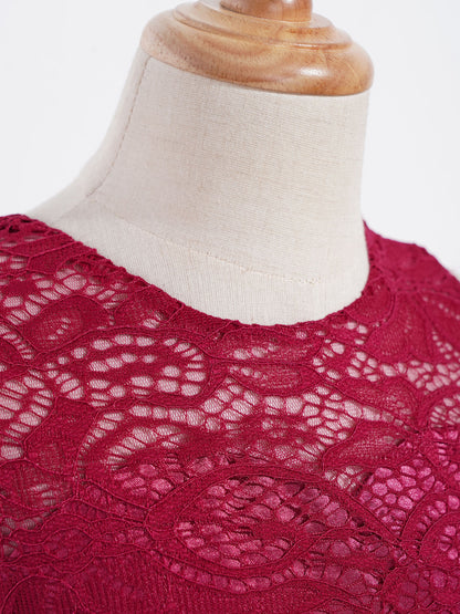 Blumenmädchen-Chiffonkleid mit floraler Spitze, Sommer, ärmellos, hoher, niedriger Saum, formelles Hochzeitskleid für Brautjungfer, Junior, Prinzessin.