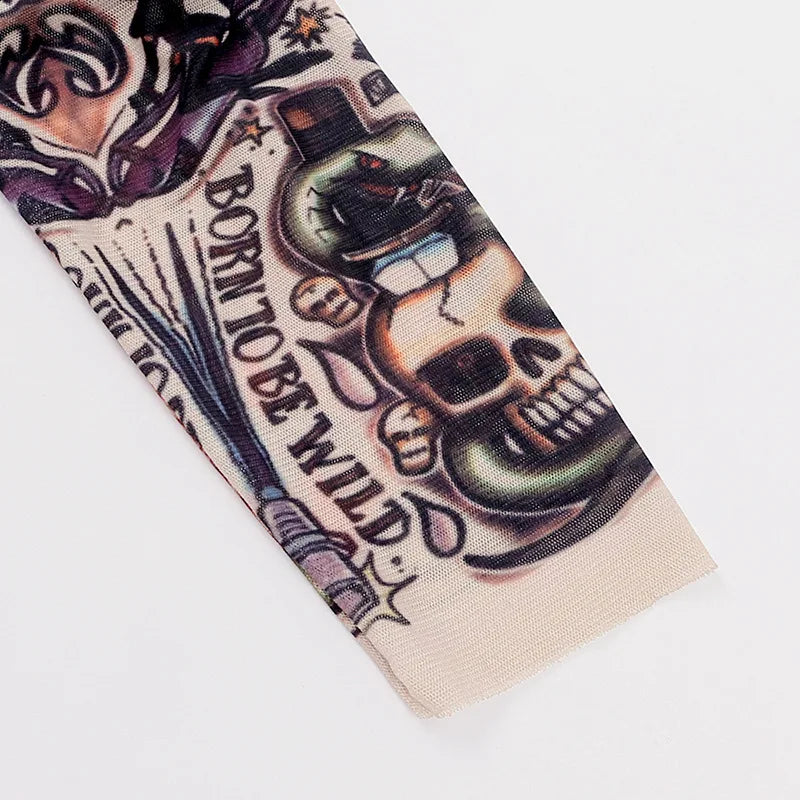 Baby-Bodys, Tattoos-Druck, Rock, 6–24 Monate, Baumwolle, langärmeliger Baby-Body.