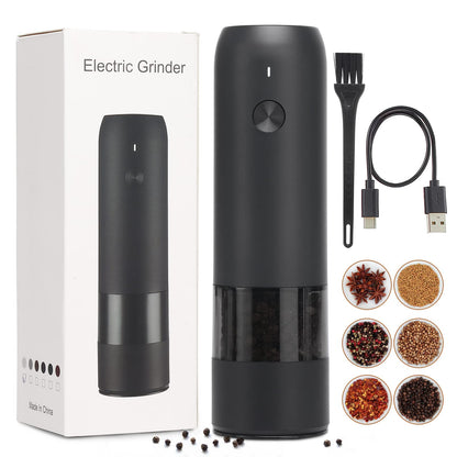 Electric Automatic Salt and Pepper Grinder Set Rechargeable With USB Gravity Spice Mill Adjustable Spices Grinder Kitchen Tools.