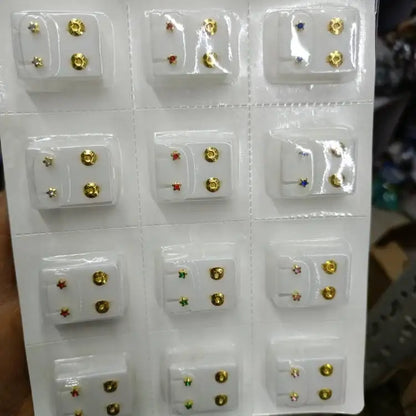 12Pairs Medical Earrings Piercing Tools Set Crystal Ear Stud Surgical Steel Stopper for Body Ear Piercing Gun Fashion Jewelry