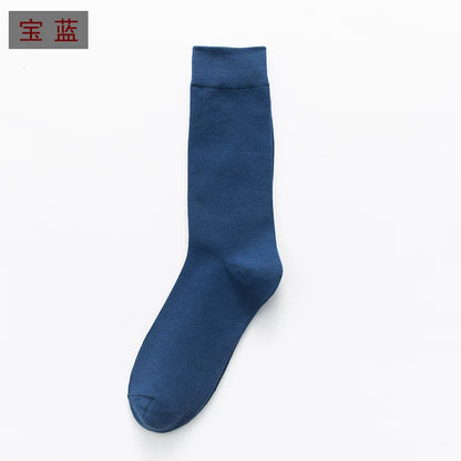 5Pairs New High Quality Business Casual Men Socks Black Men's Dress Long Socks Autumn Keep Warm Colorful Full Happy Socks Male.