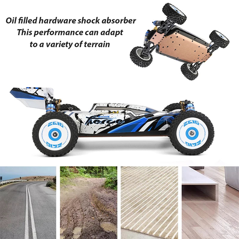 Wltoys New 124017-V8 1/12 2.4G Racing RC Cars 4WD Brushless Motor 75Km/H High Speed Remote Control Off-road Drift Toys For Aduit.