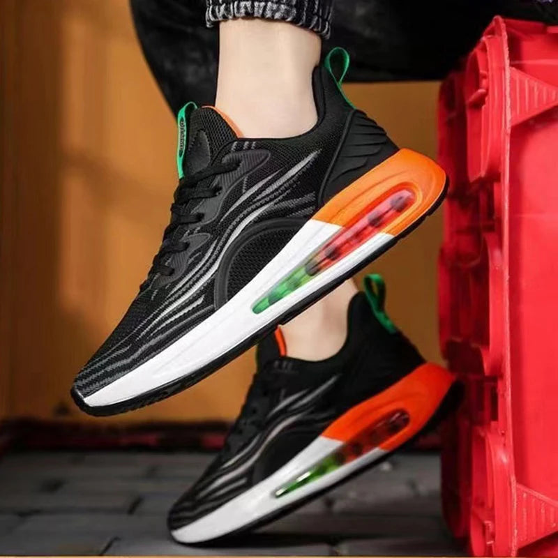 Y 39-44 Men's New Air-cushioned Mesh Casual Shoes with Thick Soles to Increase the Height of Running Sneakers.