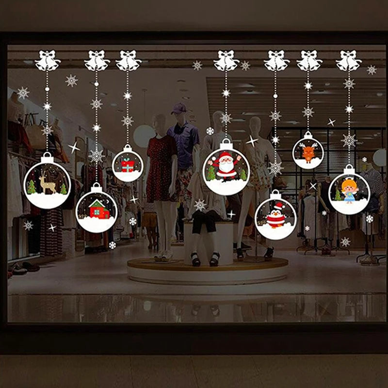2025 Merry Christmas Wall Sticker Window Glass Merry Christmas Decor for Home Living Room Wall Decor 2026 Happy New Year Sticker.