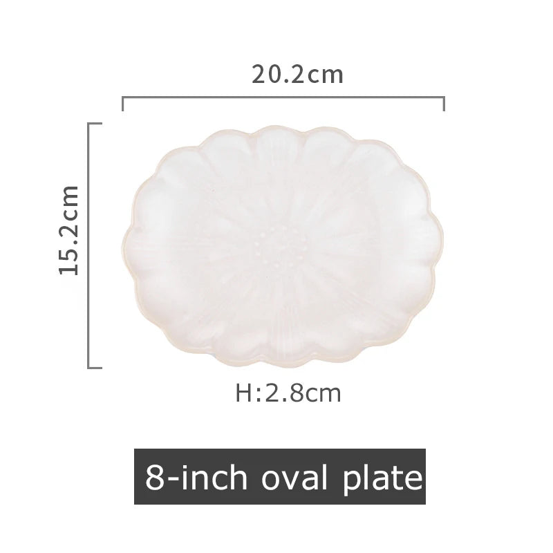 1pc Japanese Dinnerware Ceramic White Blue Dinner Plate Serving Dishes Rice Ramekin Sauce Bowl Microwave Safe