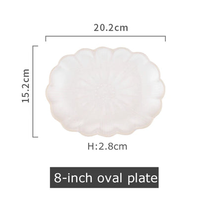 1pc Japanese Dinnerware Ceramic White Blue Dinner Plate Serving Dishes Rice Ramekin Sauce Bowl Microwave Safe