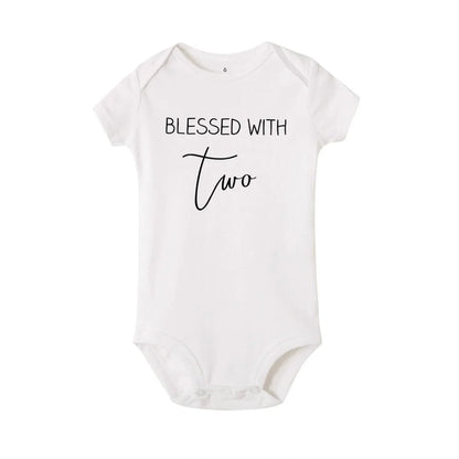 Gebet für einen gesegneten Zwei Zwillinge Baby Body Neugeborenes Baby Kurzarm Kleidung Ropa Kleinkind Mädchen Outfits Zwillinge Geschenk.